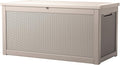 260 Gallon Storage Box, Waterproof Resin Deck Box with Steel Support & Hydraulic Rod, Lockable Storage Bench for Indoor & Outdoor Use, Storage Bin for Patio Cushions, Garden Tools, Grey-Ruum Studio Home