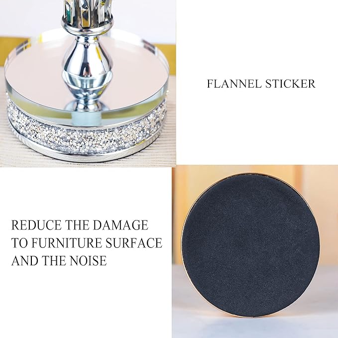 Hanjue Crystal Candle Holders for Pillar Candle, Metal Crystal Candle Holder for Home Decor, Centerpieces, Coffee Dining Table CH0509 (Silver (M))-Ruum Studio Home