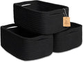 NaturalCozy 11.8"x8"x4.5” Rectangle Storage Baskets for Shelves 3 Pack | Cotton Rope Woven Small Baskets for Organizing | Small Storage Bins for Nursery, Bathroom, Closet, Shelf, Decorative, Gift-Ruum Studio Home