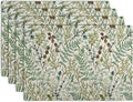 Sage Green Botanical Floral Placemats Set of 4 Vintage Tropical Herbs Fern Leaves Place Mats 12x18 Inch Seasonal Plant Spring Summer Linen Fabric Table Mats for Party Kitchen Dining Decor-Ruum Studio Home
