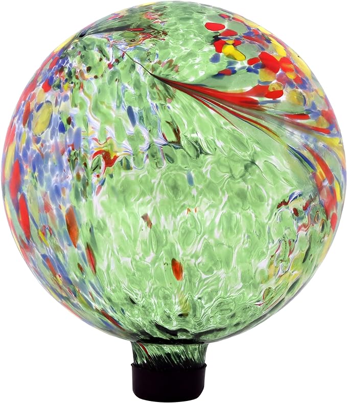 Sunnydaze 10-Inch Gazing Ball for Garden - Glass Gazing Globe for Outside - Garden Orb Yard Decor - Green Artistic-Ruum Studio Home