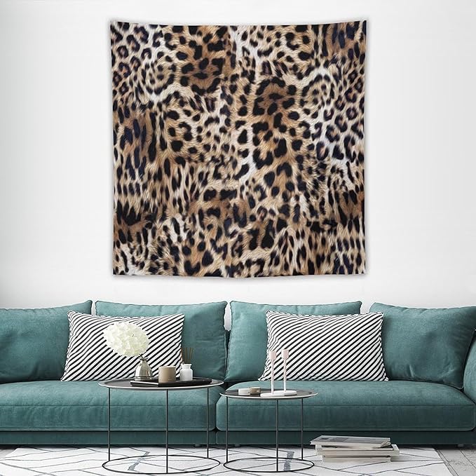 HZOHNAGO Leopard Print Tapestry Nature Wildlife Vintage Cheetah Fur Spot Animal Skin Wild Animals Spots Printed Wall Tapestry Painting Wall Hanging for Bedroom Living Room Dorm 60" W x 60" H-Ruum Studio Home