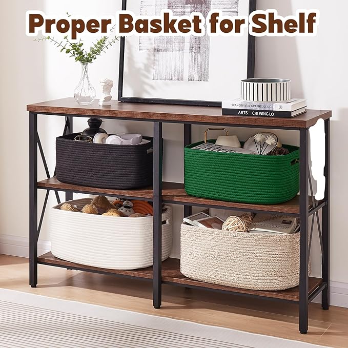 OIAHOMY Storage Basket for Shelves, Closet Cube Storage Bins Baskets for Clothes Blanket Towels, Baby Nursery, Toy Baskets Box, Woven Rope Basket, 15.75*11.81*7.09 IN, 2 Packs Green-Ruum Studio Home