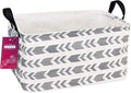 Rectangular Storage Basket Fabric Organizer Bin for Toys,Books,Clothes,Gifts,Pets-Perfect for Home,Office,Nursery,Dorm,Shelf(Rec Grey Arrow)-Ruum Studio Home