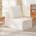 Single Sofa 1 Seat Couch with Deep Seat Memory Foam Cloud Chair with Pillows Large Sofa with L Shape for Living Room Bedroom (Strip White, Single)-Ruum Studio Home