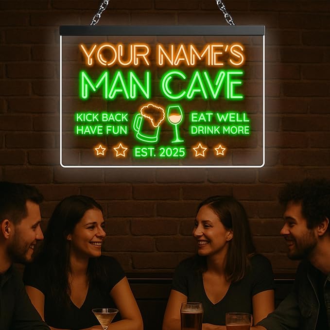 Custom Bar Neon Sign Personalized LED Signs for Man Cave Cool Home Bar Lighted Acrylic Table for Men Lounge Workshop Garage Poker Billiards Tavern Wall Decor Gifts-Ruum Studio Home