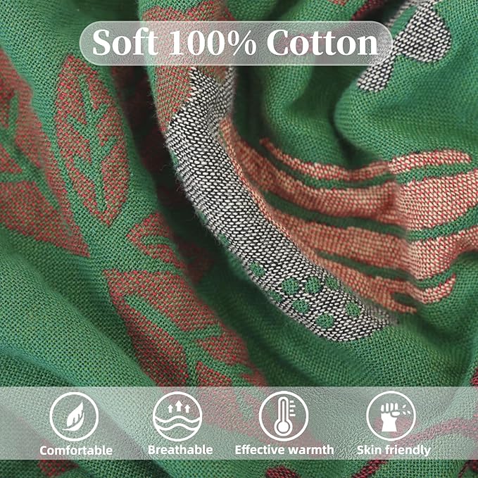 Boho Throw Blanket for Bed, 100% Pure Cotton Ultra Soft Rustic Quilt, Farmhouse Decor Bed Blankets, All Season Rustic Throw for Sofa Couch Chair(80''x 90'', Bird B)-Ruum Studio Home