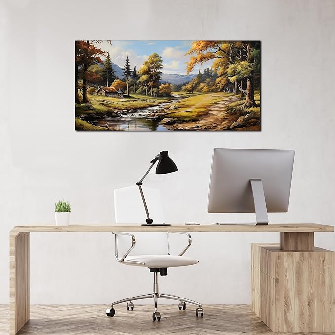 Natural Landscape Wall Art for Living Room Farmhouse Canvas Wall Art Prints Vintage Home Office Decor 20 x 40 Inch-Ruum Studio Home