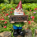 Gnome Garden Decor Statue Gnomes Decorations for Yard with Welcome Sign Outdoor Decorations for Patio Unique Garden Gifts for Women Mom Grandma-Ruum Studio Home