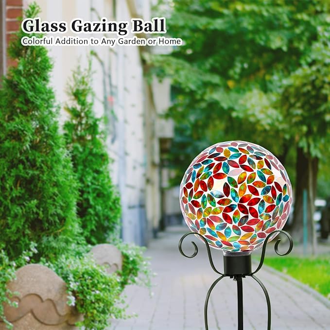 VCUTEKA Gazing Ball, 8" Glass Gazing Balls Sphere for Garden Lawn Outdoor Ornament Yard Decorative-Ruum Studio Home