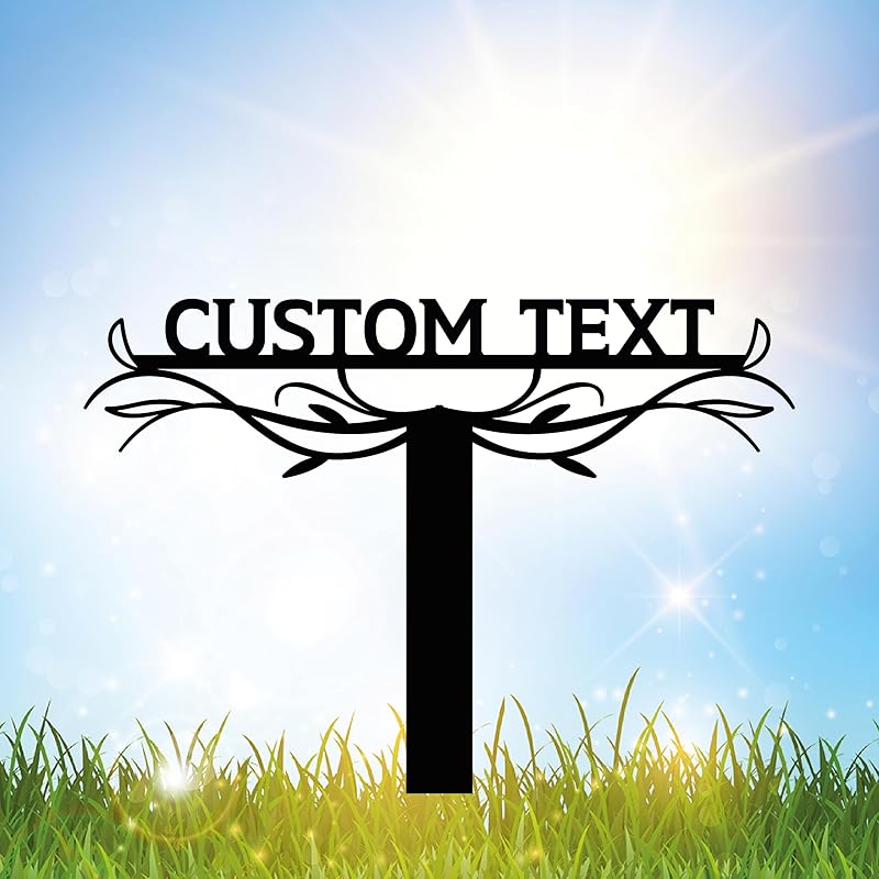 Personalized Metal Text Garden Sign with Stake, Custom Garden Decor for Outdoor, Custom Family Name Sign, Large Patio Decorations, Lawn Art, Farmhouse Decorative, Housewarming Gift-Ruum Studio Home