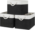 Bidtakay Black Storage Baskets for Shelves [3-pack] Collapsible Organizer Baskets for Laundry Storage 15 X 11 X 9.5 Inches Dog Toy Bins Fabric Storage Bins for Bedroom Home Storage-Ruum Studio Home