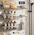 Veken Shower Caddy 6-Pack, Family Choice Award Winner, Large Wall Mounted Shower Rack, Bathroom Shelves Over Toilet, Organizer Storage Accessories with Soap Dish&Toothbrush Holder-Ruum Studio Home