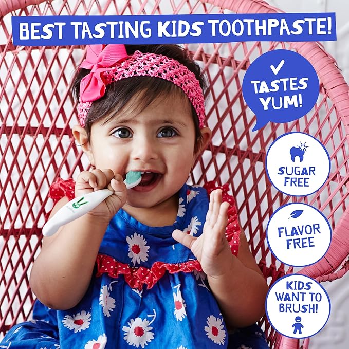 Jack N' Jill Natural Toothpaste for Kids - Fluoride Free Toothpaste, 40% Xylitol, BPA-Free - Flavor Free, 1.76 oz (Pack of 3)-Ruum Studio Home