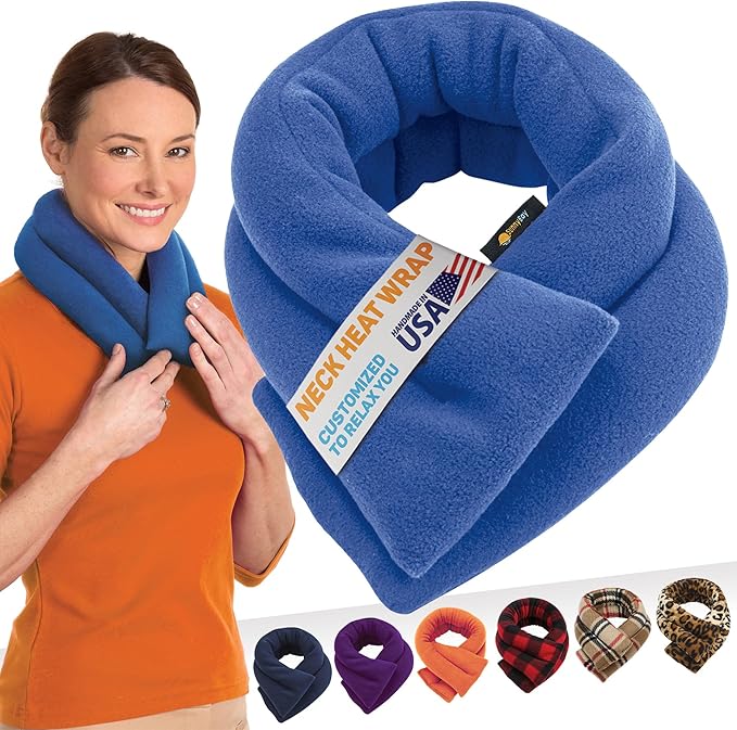 SunnyBay Microwave Heating Pad for Neck and Shoulders, Versatile Bean Bag Moist Heating Pad, Microwavable Neck Wrap and Cool Pack for Deep Pain Relief, Weighted Hot or Cold Therapy (Sky Blue)-Ruum Studio Home
