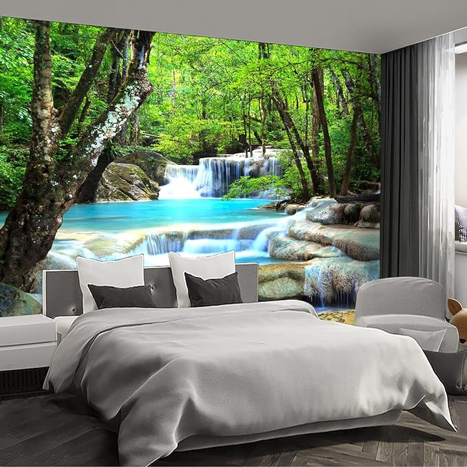 Forest Landscape Wall murals Woodland Tree Peel and Stick Wallpaper for Bedroom Living Room - 96"x137"-Ruum Studio Home