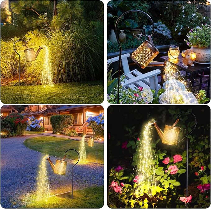 Solar Watering Can Light - Solar Yard Decorations Outdoor,Garden Decor Lights for Yard,IP65 Waterproof Hanging Lantern Lights,Outside Garden Flower Bed Decor Light for Moms Birthday-Ruum Studio Home