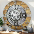 The Gears Clock Real Moving Gear Wall Clock England Line (Wood & Stone, 24 inches (60 cm))-Ruum Studio Home