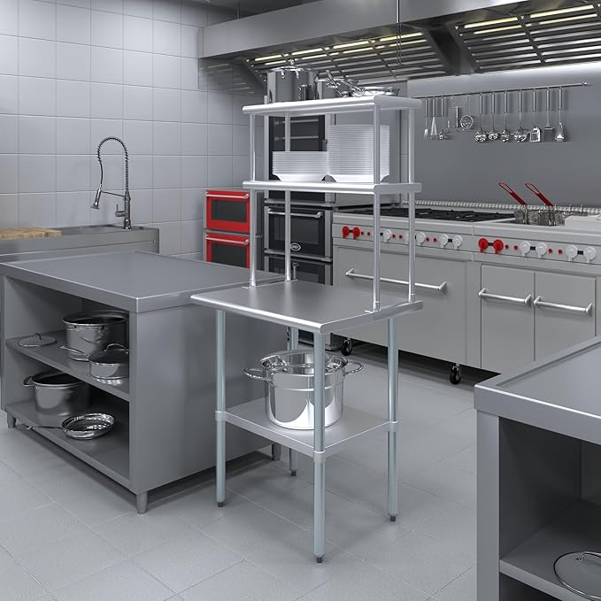 AmGood Double OverShelf Stainless Steel NSF - Many (30" Long x 12" Deep)-Ruum Studio Home