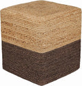 REDEARTH · Cube Pouf Foot Stool Ottoman - Jute Braided Pouffe Poof Accent Sitting Footrest for The Living Room, Bedroom, Nursery, Patio, Lounge & Other Rooms (14.5”x14.5”x16”; Natural Acorn)-Ruum Studio Home
