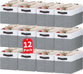 Criusia 12 Pack Large Storage Baskets for Shelves | Fabric Closet Organizers and Storage Bins with Handles for Home Organization | Decorative Collapsible Basket for Organizing Clothes Toy Nursery-Ruum Studio Home