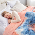 GONAAP Fuzzy Faux Fur Throw Blanket Queen Size Tie-dye Sunset Super Soft Cozy Plush Fuzzy Shaggy Blanket for Couch Sofa Bed (Tie-dye Sunset, Queen(90"x90"))-Ruum Studio Home