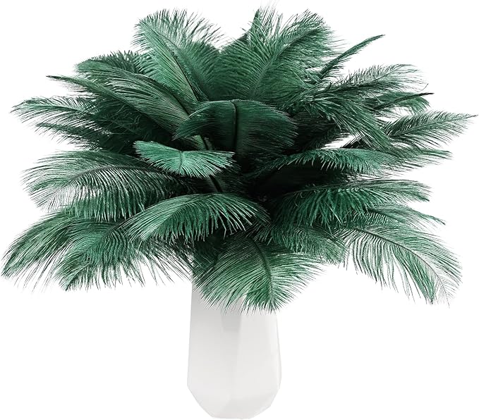 THARAHT Blackish Green Ostrich Feathers 12pcs Natural Bulk 8-10Inch 20cm-25cm for Crafts Wedding Party Centerpieces Mardi Gras Decoration Feather-Ruum Studio Home