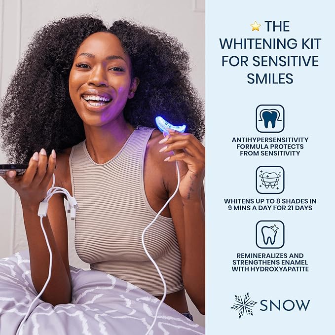 Snow Teeth Whitening Kit - Snow Teeth Whitening Serum and LED Mouthpiece Whitener, Formulated with Hydroxyapatite, Good for 6 Months - Wired Kit with 3 Wands-Ruum Studio Home
