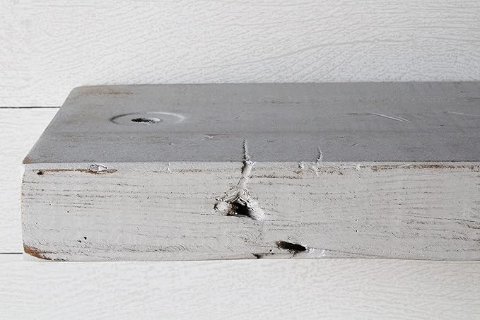 Urban Legacy Reclaimed Barn Joist Deep Floating Shelves | Deep Shelves with Low Profile Shelf Bracket with High Weight Capacity, Set of 2 (48" x 11" x 2.5", Rustic Gray)-Ruum Studio Home