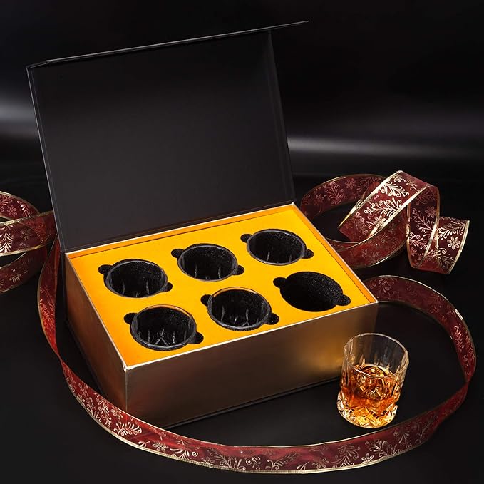 KANARS Whiskey Glasses Set of 6 with Elegant Gift Box,10 Oz Premium Old Fashioned Crystal Glass Tumbler for Liquor, Scotch, Cocktail or Bourbon Drinking, Gifts for Birthday Wedding Anniversary-Ruum Studio Home