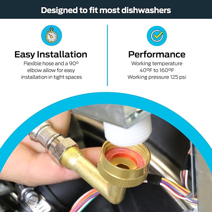 Eastman Dishwasher Installation Kit, 12 Foot Hose with Adapters, 3/8 Inch MIP x 3/4 Inch FHT Elbows, Braided Stainless Steel Connectors, 69008-Ruum Studio Home