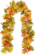 Lvydec 2 Pack Fall Maple Garland Clearance - 5.9ft/Strand Artificial Fall Garlands Assorted Color Leaves Autumn Decor for Home Wedding Halloween Thanksgiving Party-Ruum Studio Home