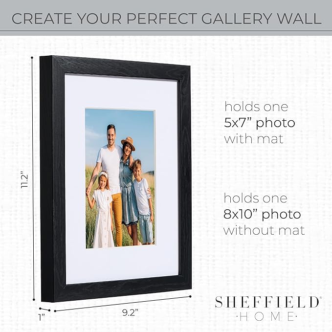 Sheffield Home 4 Piece Gallery Wall Frame Set, 8x10 Inch, Black-Ruum Studio Home