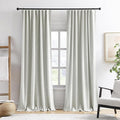 RAIN CITY 2 PCs Extra Wide Linen Blackout Curtains 102 Inches Long,Back Tab Pleaetd Drapes with Hooks Track System Curtain Panels Room Divider Curtains for Patio Sliding Door Living Room 70 x 102-Ruum Studio Home