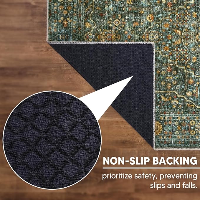 Keen Home Design 2x10 Rug - Machine Washable Runner Rug with Non-Slip Backing, Ideal for Hallway, Entryway, Kitchen, Laundry Room - Vintage, Easy Clean, Durable, Low Pile - (2'6" x 10')-Ruum Studio Home