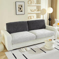 Large Backrest Cushion Covers Super Stretch Backrest Covers for 2 Cushion Couch Sofa, Couch Back Cushion Covers Featuring with Chenille Yarn (Softer Version, 2PC, Dark Grey)-Ruum Studio Home