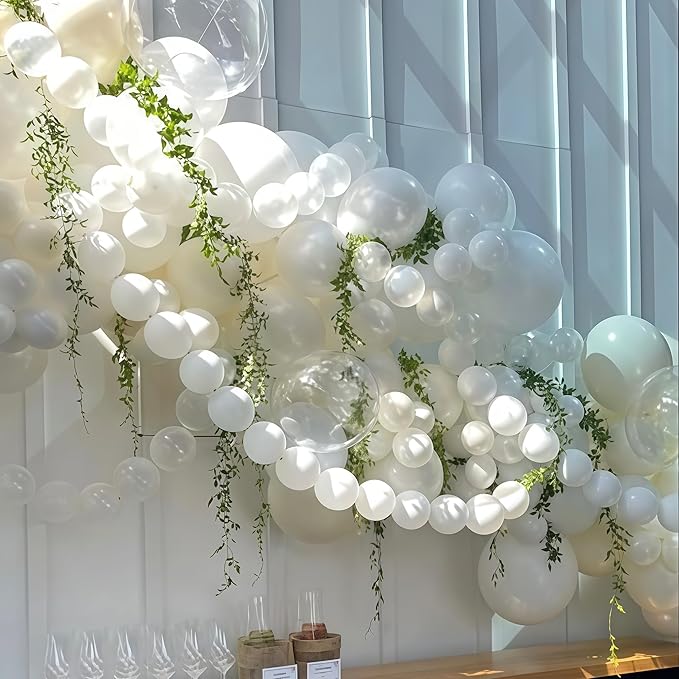 Clear Quick Link Balloons, 100PCS 6 Inch Small Bubble Linking Balloons for Making Balloon Wall Heart Arch, Tails Balloon for Wedding Birthday Baby Shower Engagement Graduation Party Decorations-Ruum Studio Home