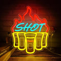 Shot Neon Signs for Wall Decor, Bar Neon Sign, Dimmable Acrylic LED Lights for Home Bar Pub Club Bistro Man Cave Restaurant Party Decorations Gift-Ruum Studio Home