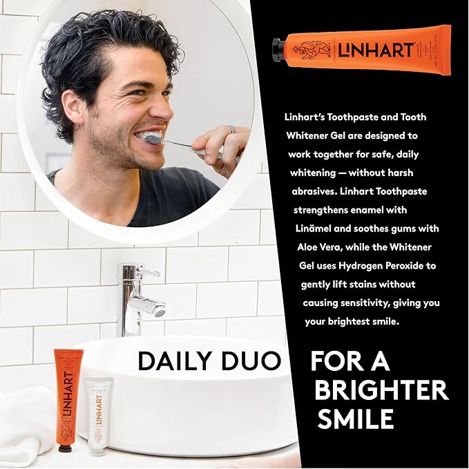 LINHART Whitening Toothpaste – Teeth Whitening, Enamel Strengthening Natural and Organic Toothpaste with Mint Flavor (3.5 oz)-Ruum Studio Home