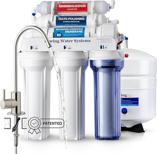 iSpring RCC7AK, NSF Certified, 75 GPD, Alkaline 6-Stage Reverse Osmosis System, pH+ Remineralization RO Water Filter System Under Sink, Patented Top-Mounted Faucet Design for Easy Installation-Ruum Studio Home