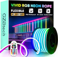GZBtech RGB LED Neon Rope Lights 50FT/15M, AC 110-120V Waterproof Color Changing LED Rope with Remote Controller, Dimmable Multi Color Neon Rope Lighting for Indoor Outdoor Commercial Use-Ruum Studio Home