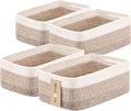 Small Storage Baskets for Organizing | Closet Organizer Bins | Shelf Toy Basket | Woven Rope Baskets | Cube Decorative Box | Shallow Basket | 13x8.5x5.1” | 4 Packs Gradient Brown-Ruum Studio Home