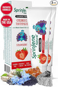 SprinJene Natural Kids Toothpaste, Strawberry | Natural Children’s Toothpaste | Fluoride Free Toothpaste for Toddlers | 2 Pack-Ruum Studio Home