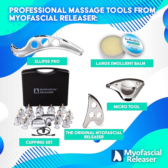 Professional Muscle Scraper Tool - Patented IASTM Massage Tools for Physical Therapy, GuaSha Tool for Body Myofascial Release - Medical Grade 304 Stainless Steel Muscle Scraping Tool - Ellipse Pro-Ruum Studio Home