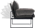 YISHENG Accent Chair with 6-Angle Adjustable Backrest, Chenille Fabric Living Room Chair Upholstered Lounge Chair, Modern Chair Cozy Reclining Chair for Reading Room, 1PC Gray-Ruum Studio Home