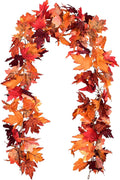 Lvydec 2 Pack Maple Leaves Fall Garland - 6ft/Strand Artificial Fall Foliage Garland Colorful Autumn Decoration for Home Wedding Party Thanksgiving-Ruum Studio Home