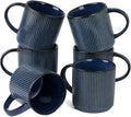 famiware Coffee Mug Set for 6, Star 12 oz Catering Mugs Cup Set with Handle for Coffee, Tea, Cocoa, Milk - Ceramic Stoneware Drinkware Set, Nebulas Blue-Ruum Studio Home
