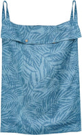 Linen Hanging Laundry Bag, 100% Linen Leaf Print Over The Door Laundry Hamper with Buttons and Zipper, Space Saving Door Hampers for Laundry Dirty Clothes Home Travel, Blue, 19.7x27.5inches-Ruum Studio Home