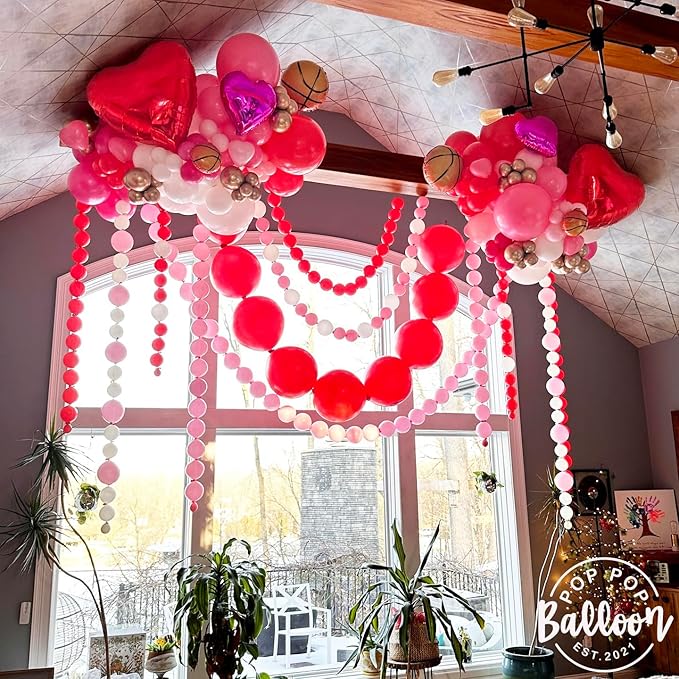 Pastel Pink Linking Balloons, 100PCS 6 Inch Small Baby Pink Link Balloons for Making Balloon Wall Heart Arch, Quick Linked Balloon for Girls Wedding Birthday Baby Shower Valentine's Party Decorations-Ruum Studio Home