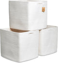 NaturalCozy 13x15x13 Kallax Storage Cubes, 3 Pack | Cotton Rope Cube Storage Bins Woven Baskets for Organizing | Kallax Insert Baskets for Shelves Organizer, Kids Toy, Pantry, Closet, Baby Nursery-Ruum Studio Home